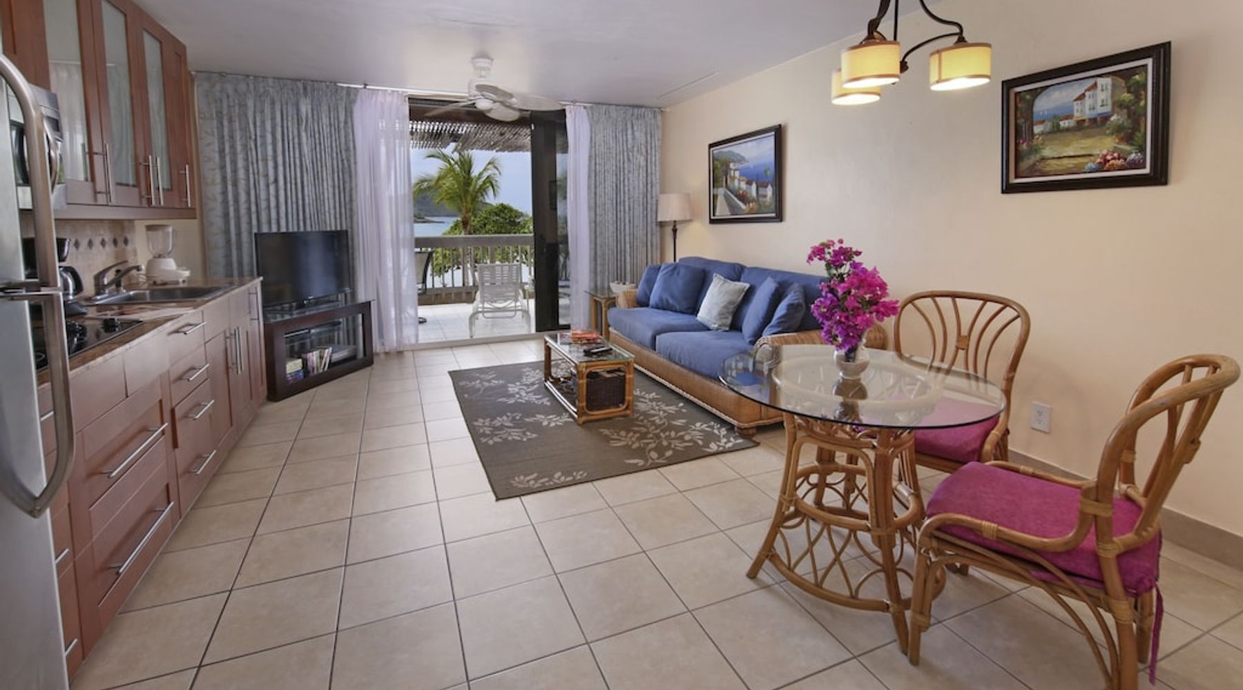 The living room is connected to the terrace