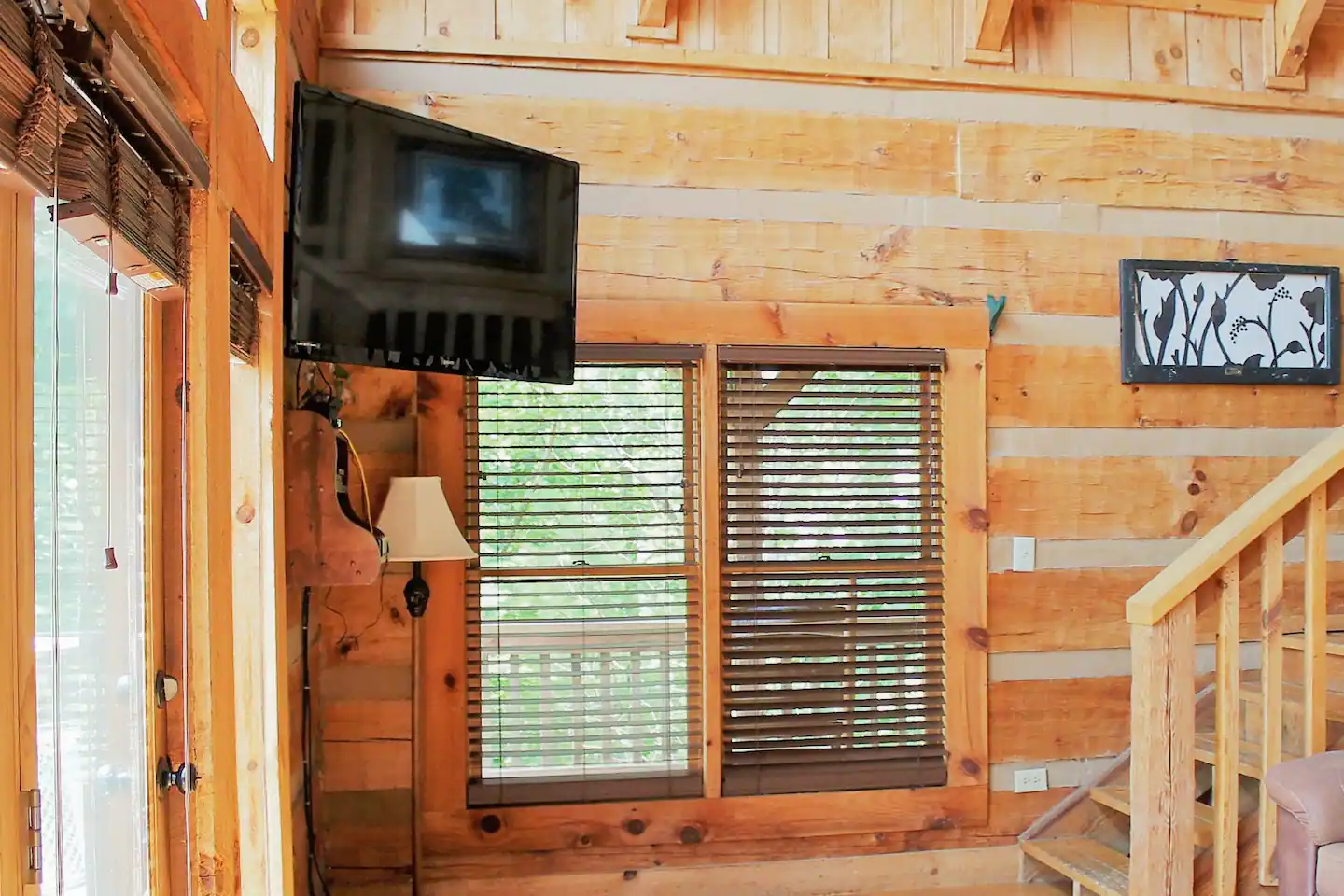 A massive flat-screen TV with a high-speed internet.