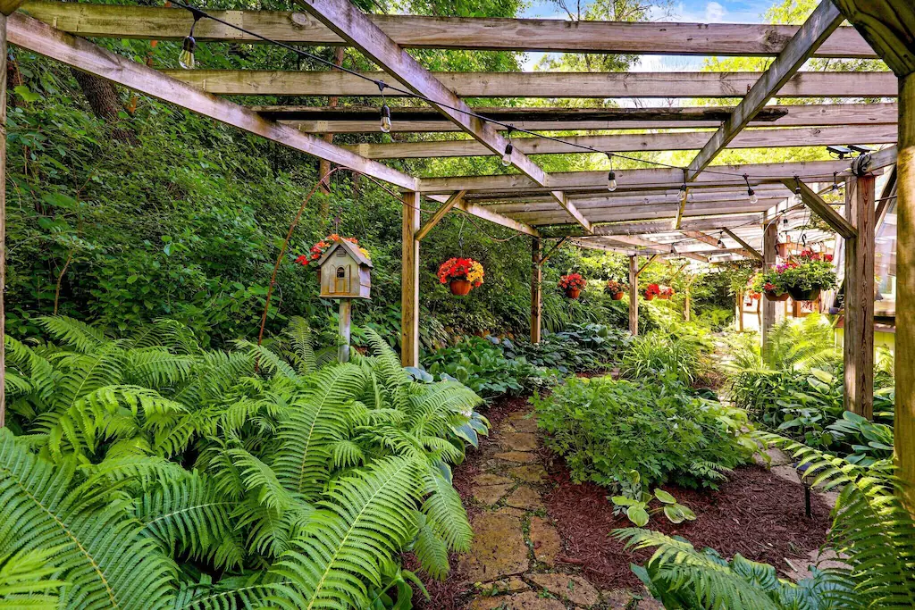 The yard and landscape are spectacular, with frog ponds, waterfalls, streams, and bridges.