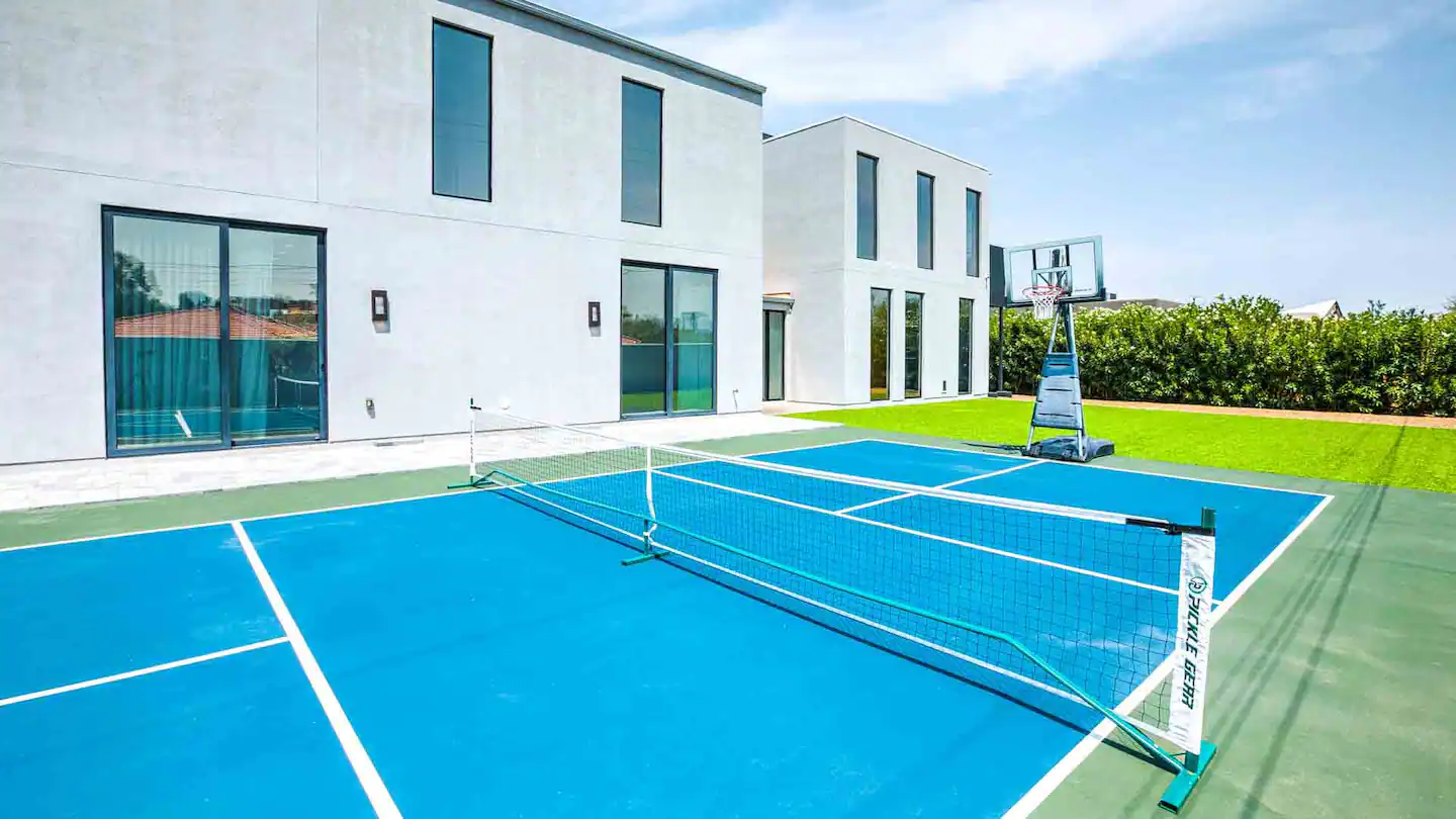 Pickleball, tennis, and basketball courts