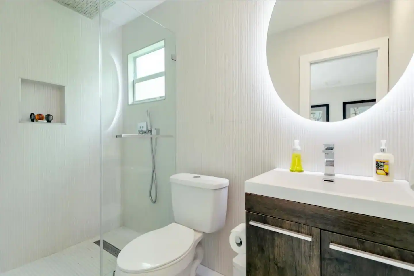 One of the three full bathrooms. This is one of the two en-suite bedrooms.
